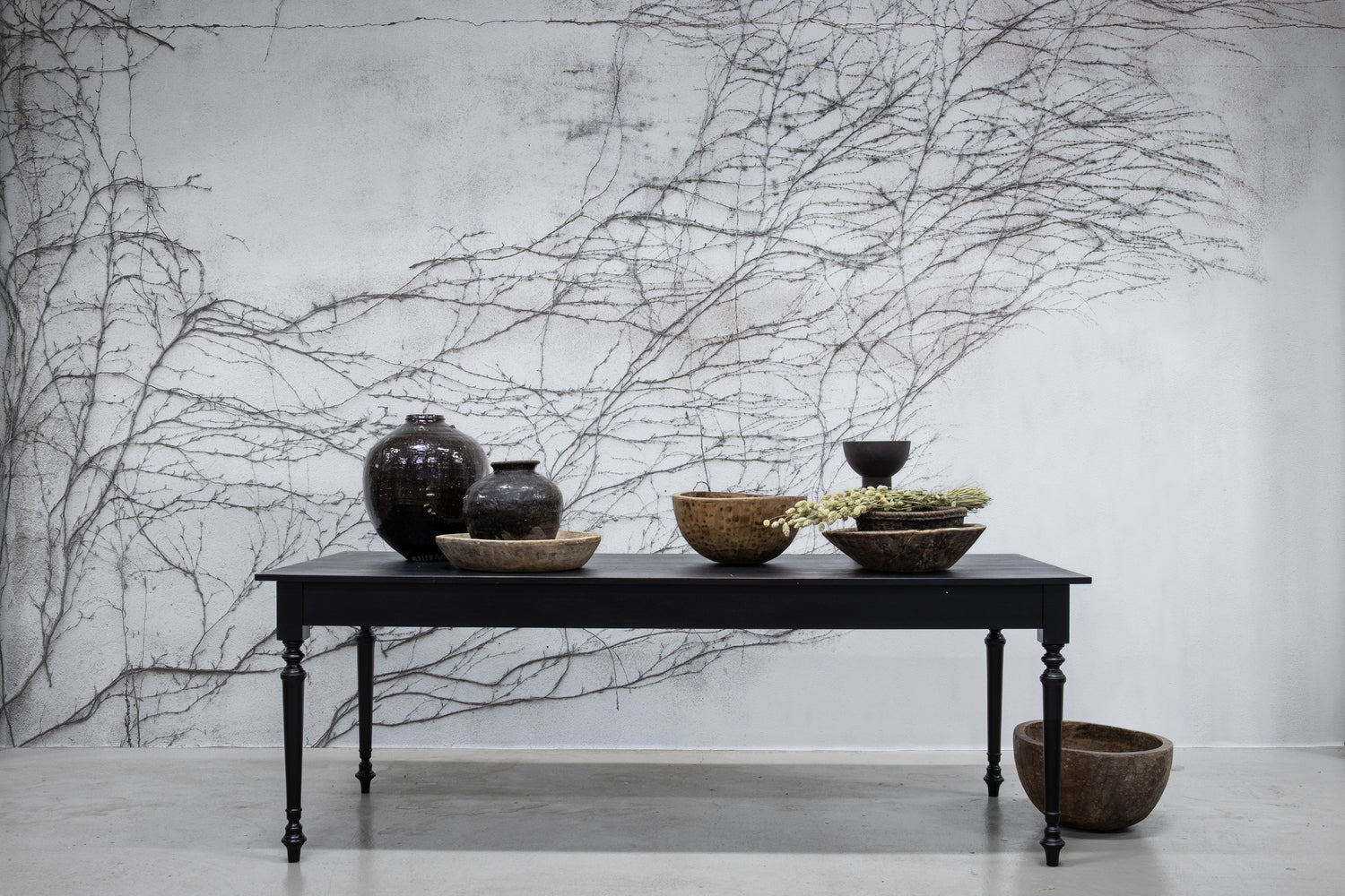 Breathe, Nature Mural Wallpaper featured in hallway as black and white mural wallpaper