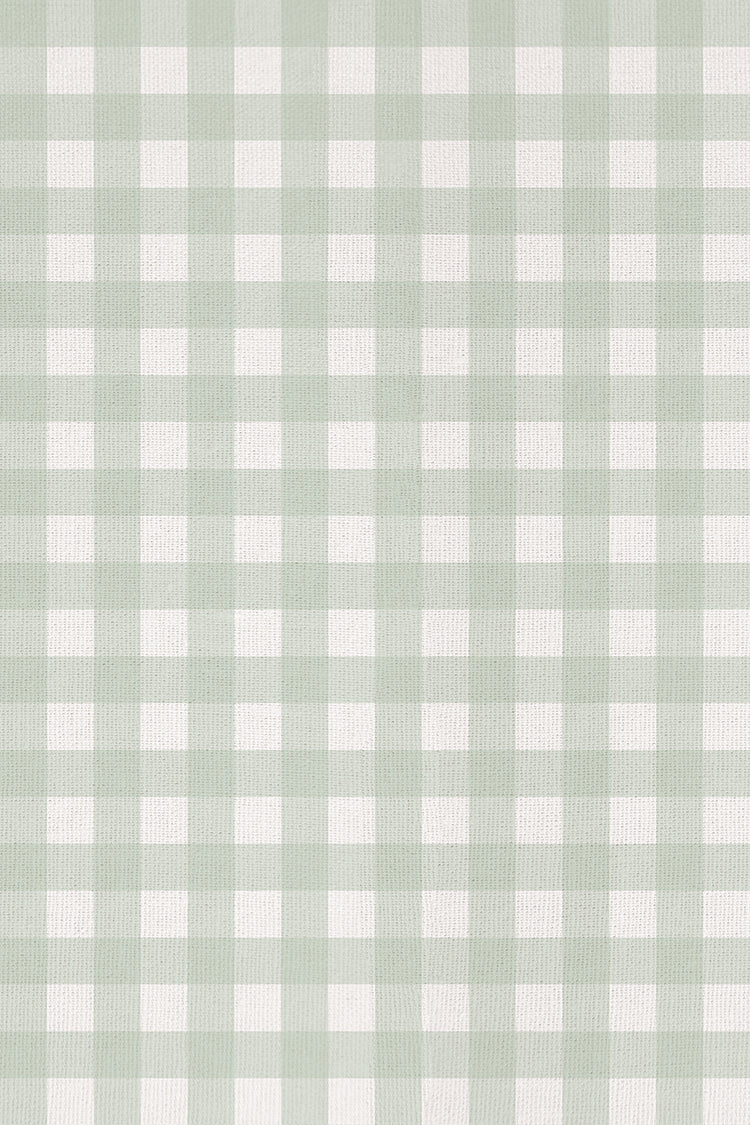 Gingham, Patterned Wallpaper in Green close up