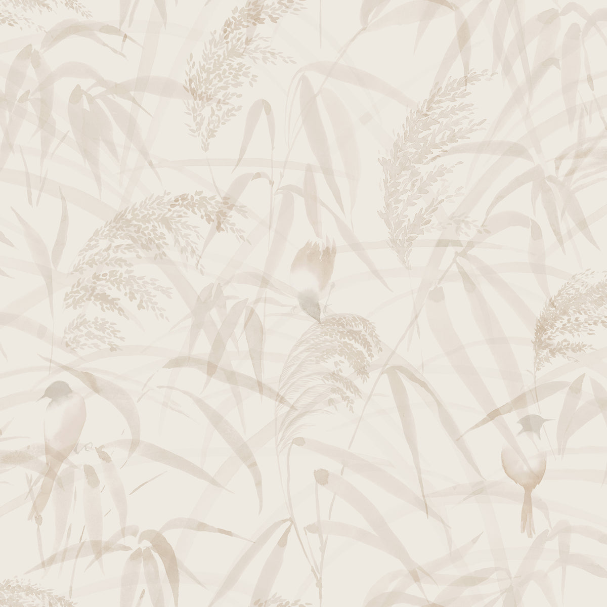 Anna, Watercolor Bamboo Japanese Wallpaper in neutral, close up.