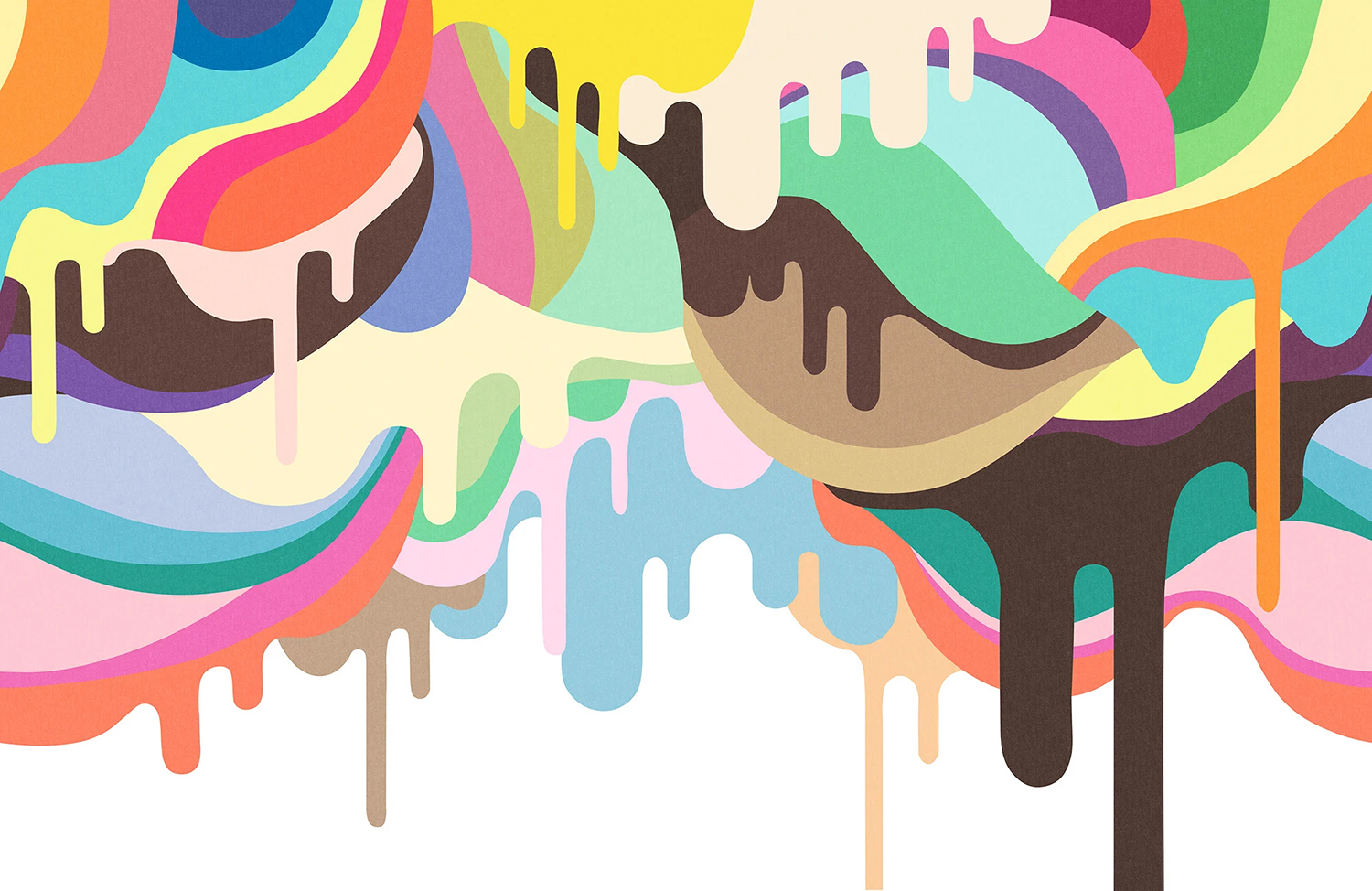 Dripping Ice Cream Mural Wallpaper Close Up