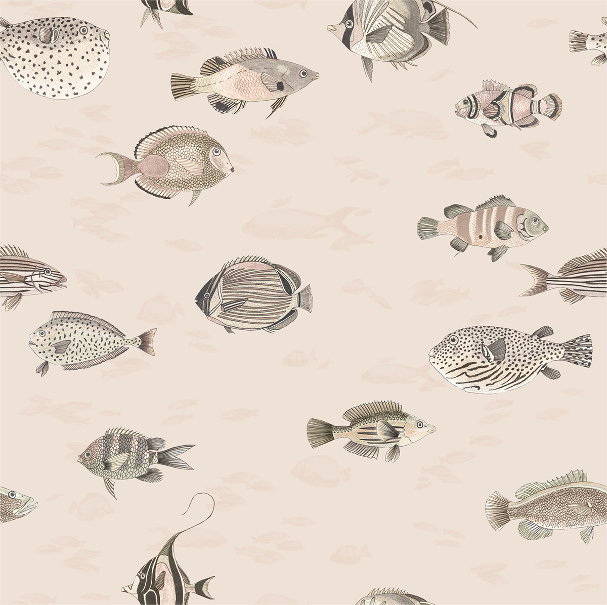 Oceana, Fish Pattern Wallpaper | Hello Circus