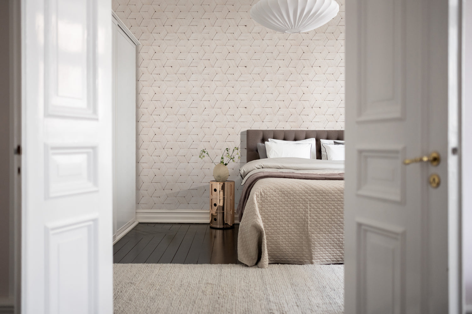 Birch Bark Braids Subtle Pattern Wallpaper in Bedroom 