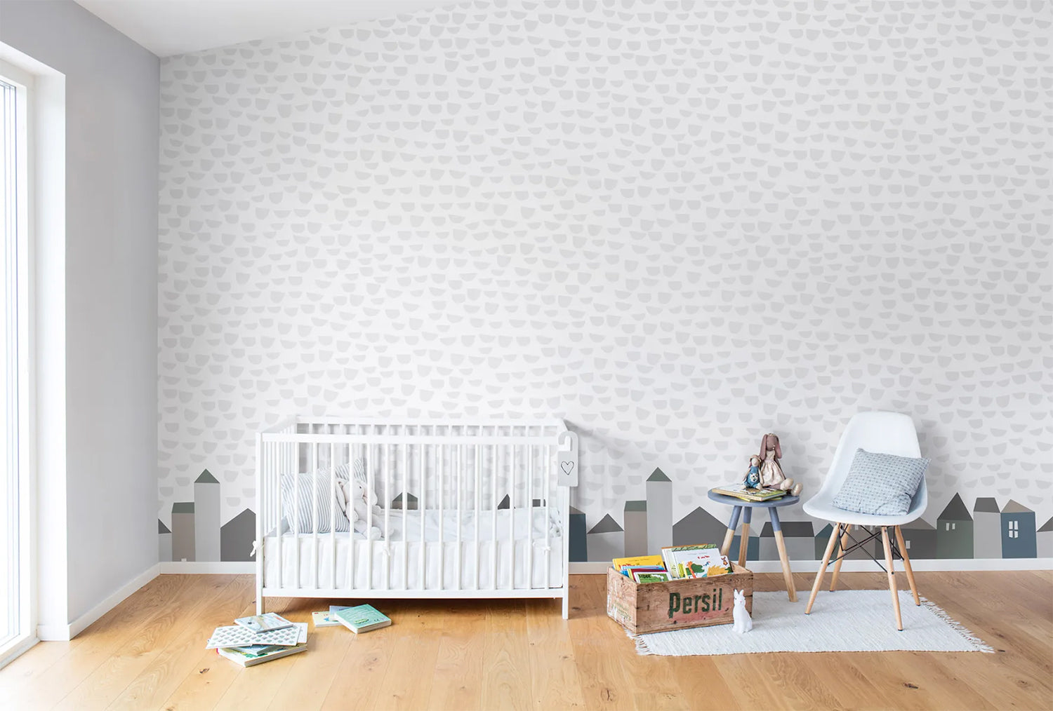 Elephant Tears Grey Wallpaper for Gender Neutral Nursery